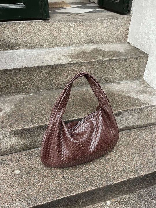 EB | Vintage Umhängetasche Damen Geflochtene Handtasche mit Reißverschluss Im Sale