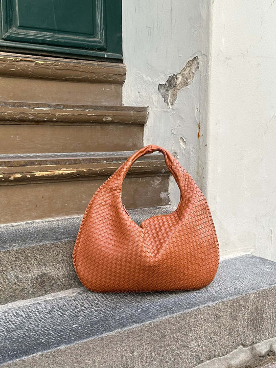 EB | Vintage Umhängetasche Damen Geflochtene Handtasche mit Reißverschluss Im Sale