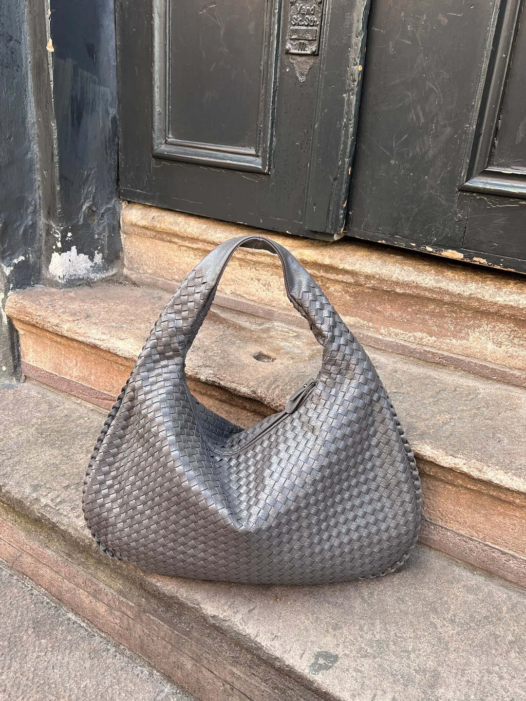 EB | Vintage Umhängetasche Damen Geflochtene Handtasche mit Reißverschluss Im Sale