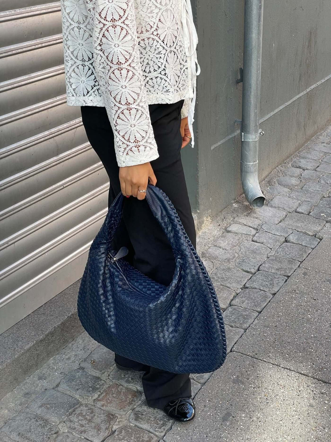 EB | Vintage Umhängetasche Damen Geflochtene Handtasche mit Reißverschluss Im Sale