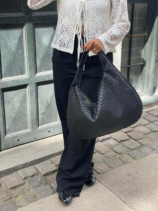 EB | Vintage Umhängetasche Damen Geflochtene Handtasche mit Reißverschluss Im Sale