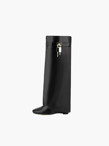 EB | Stiefel - Damen - goldfarbene Schnalle Detail - nachhaltiger und tierfreundlicher Stiefel mit luxuriösem Aussehen