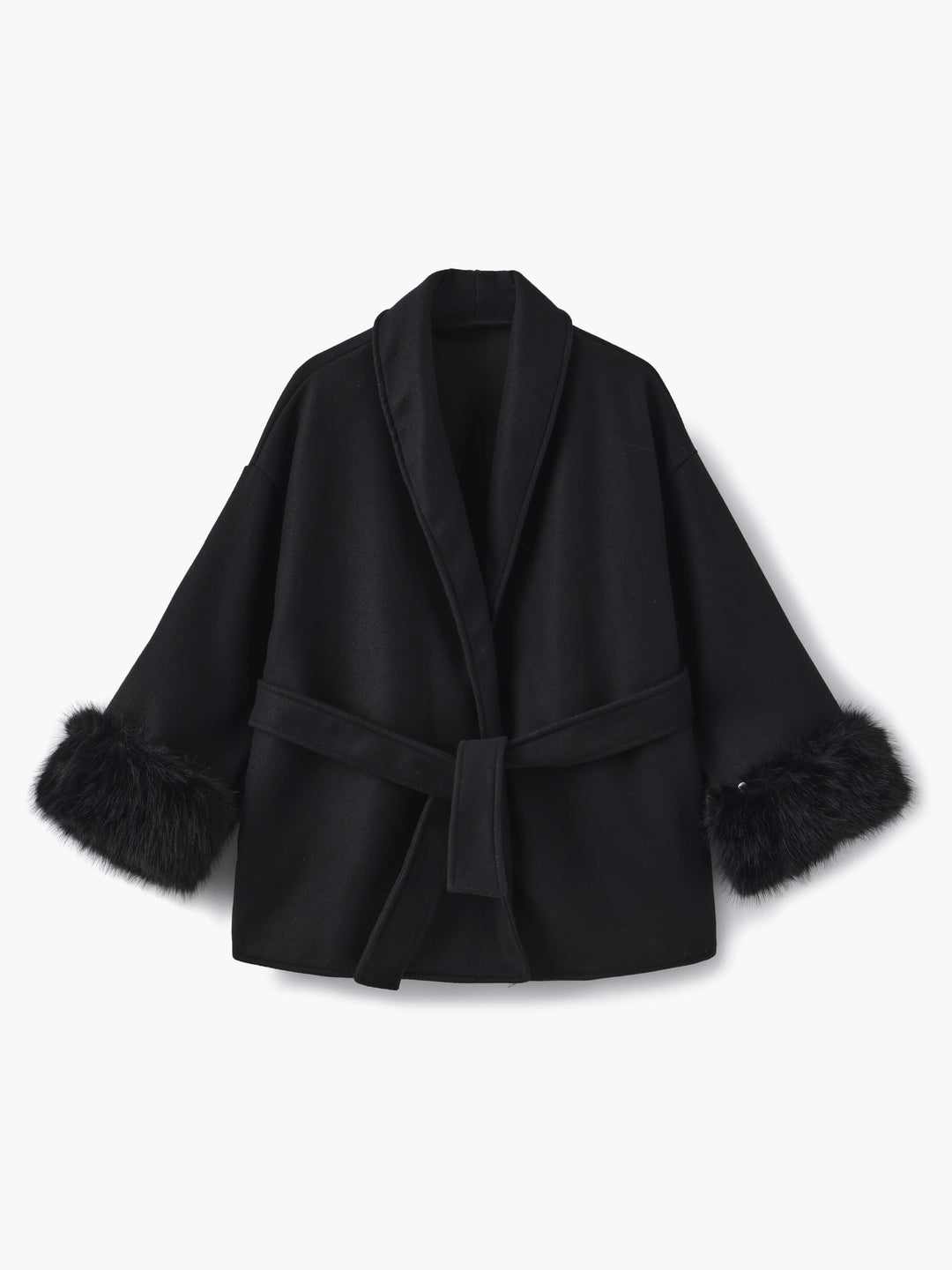 EB | Mantel mit Kunstfellbesatz Eleganter Winter Kurzmantel