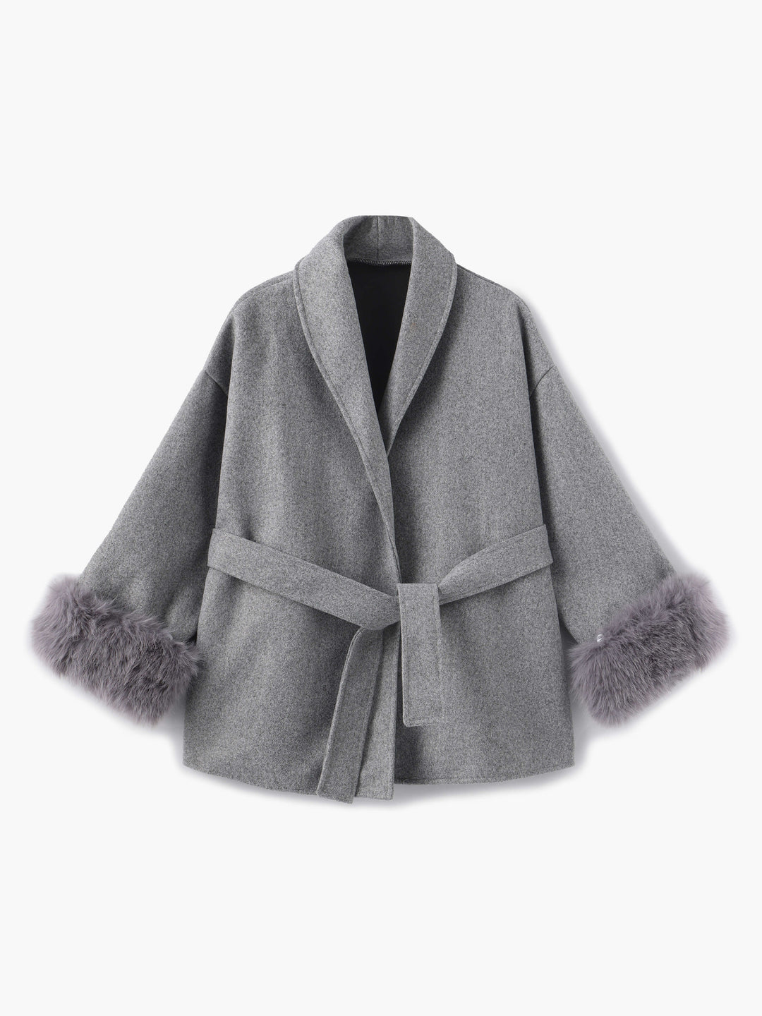 EB | Mantel mit Kunstfellbesatz Eleganter Winter Kurzmantel