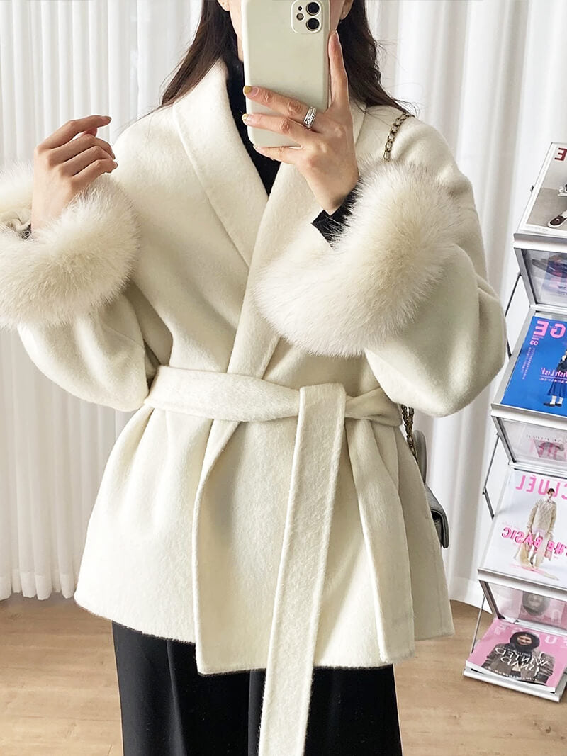 EB | Mantel mit Kunstfellbesatz Eleganter Winter Kurzmantel