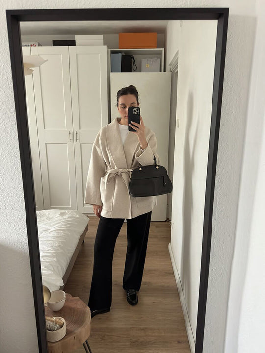 EB | Kimono Jacke Eleganter Cardigan mit Bindegürtel