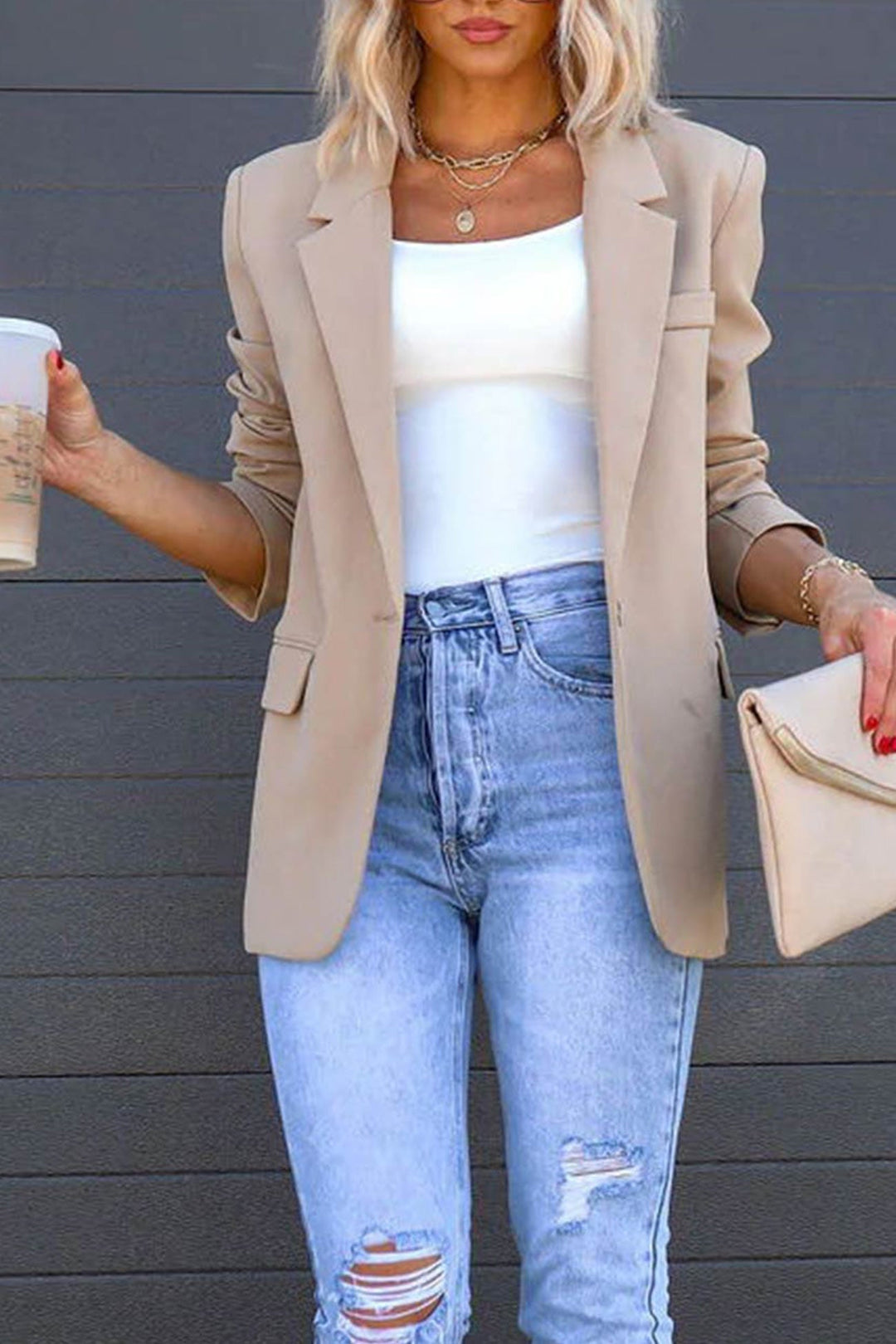 EB | Mittellanger Blazer mit Revers