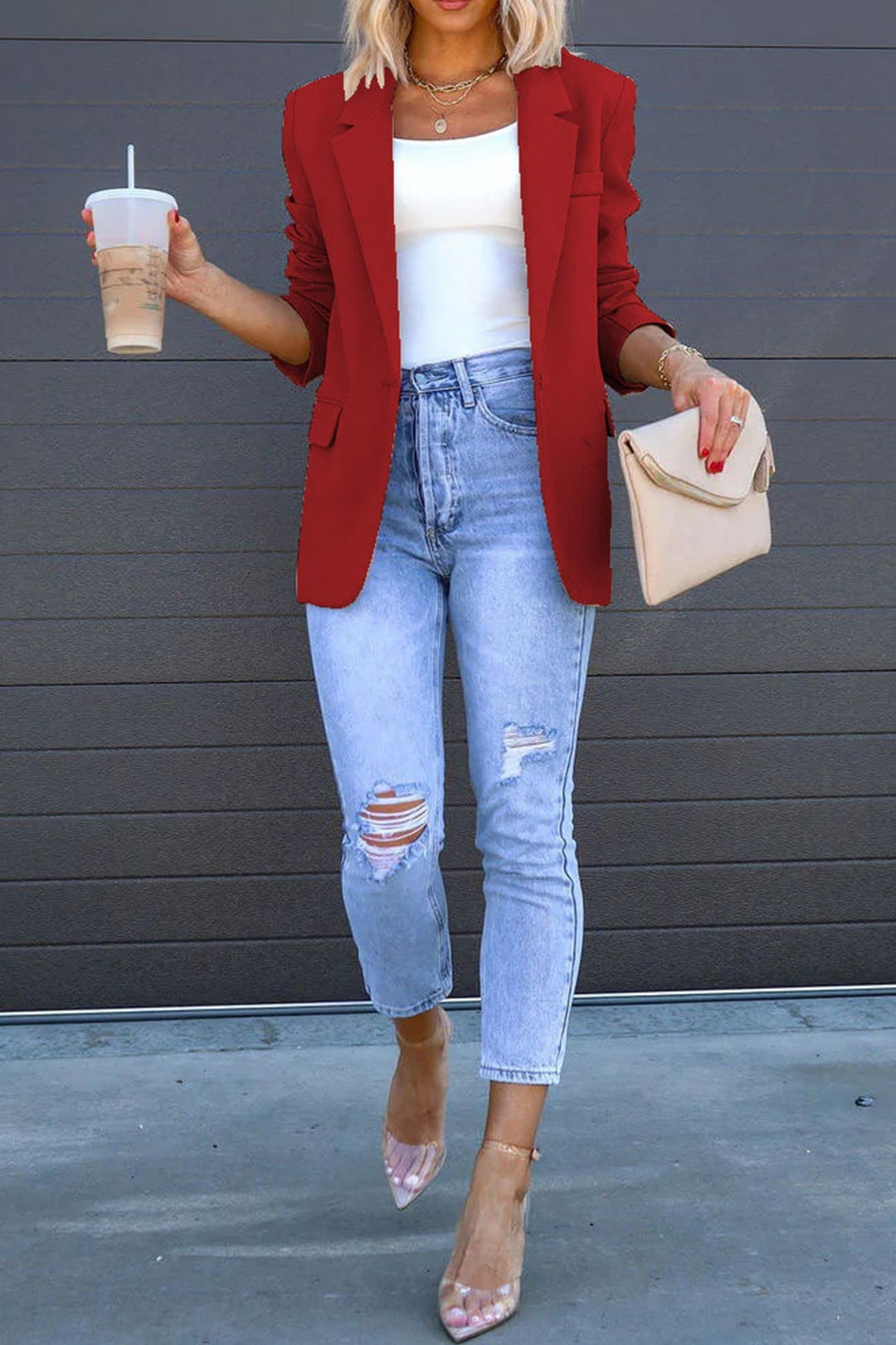 EB | Mittellanger Blazer mit Revers