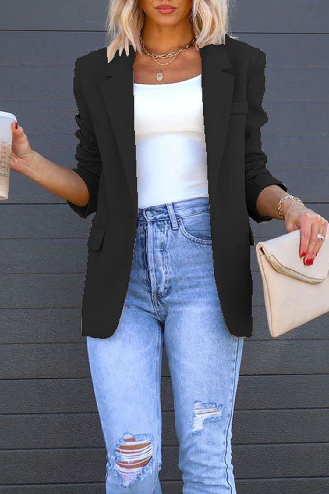 EB | Mittellanger Blazer mit Revers
