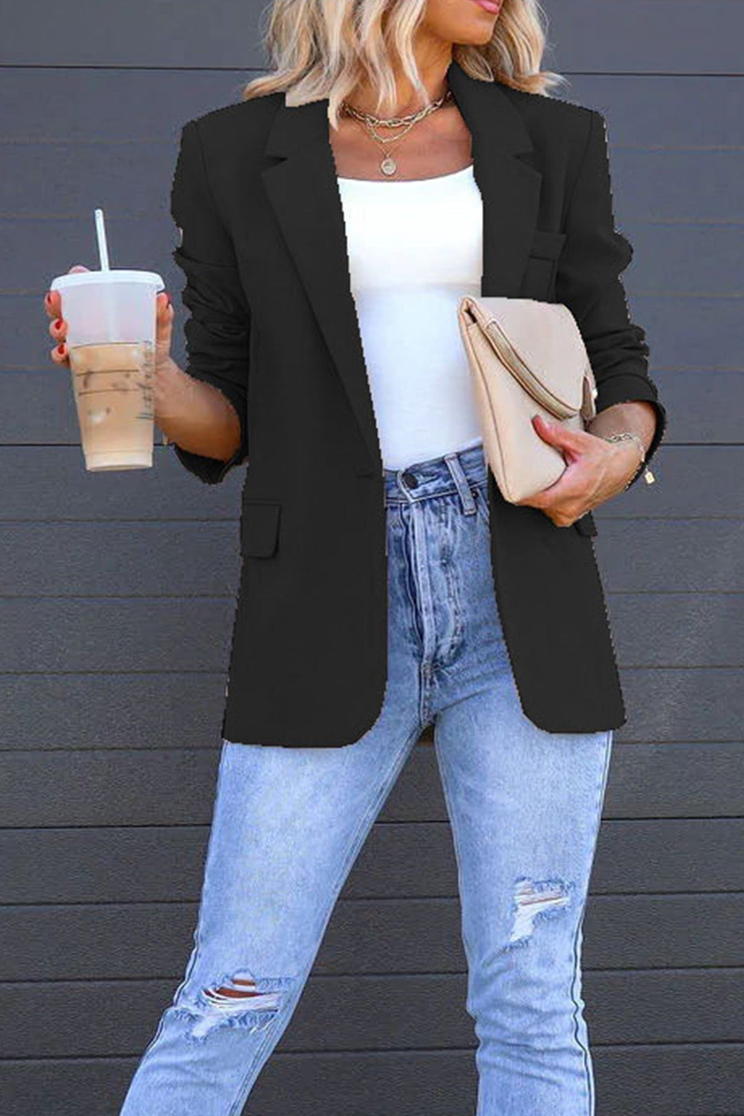 EB | Mittellanger Blazer mit Revers