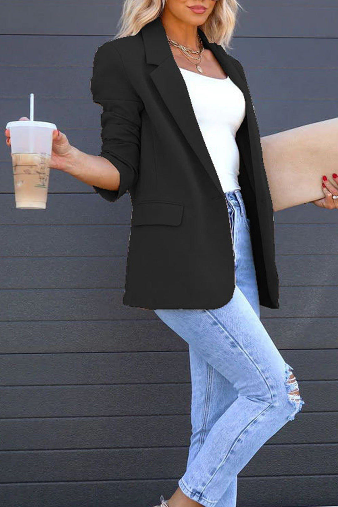EB | Mittellanger Blazer mit Revers