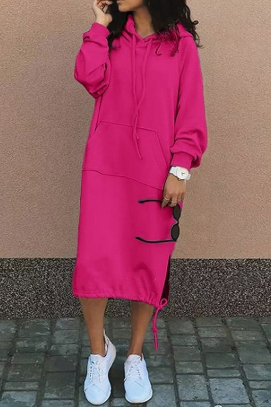 EB | Kapuzenpullover Kleid Knielang