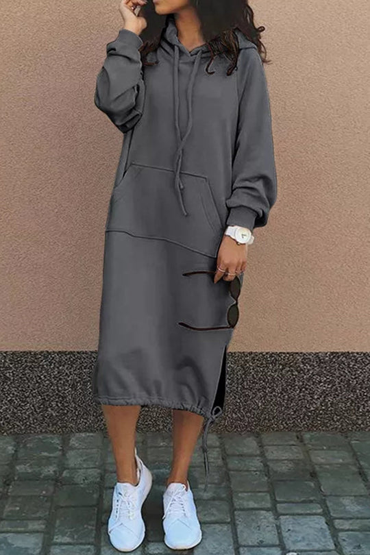 EB | Kapuzenpullover Kleid Knielang