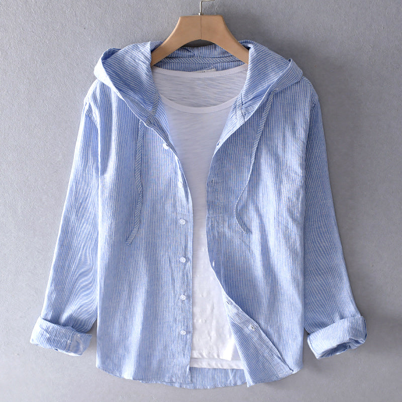 EB | Damen Luftige Weiche Bluse mit Kapuze Taschen