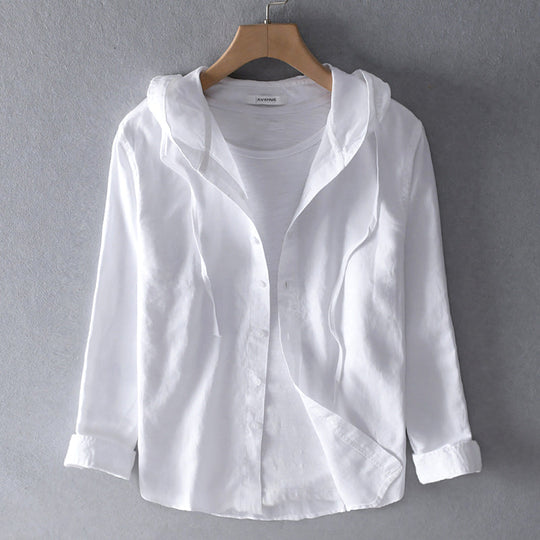 EB | Damen Luftige Weiche Bluse mit Kapuze Taschen