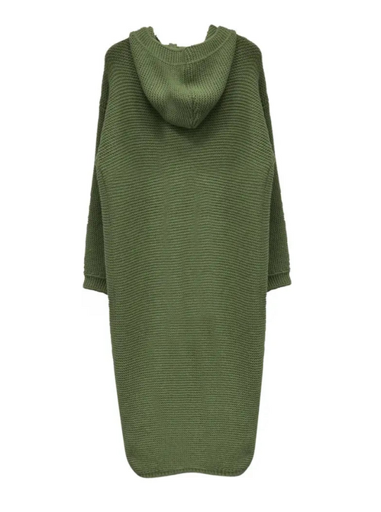EB | oversized gestrickter Hoodie Mantel - trendiger langer Damen Cardigan