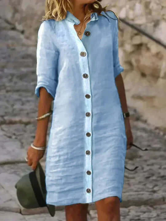 EB | Blaues Leinenkleid