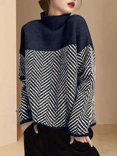 EB | Geteilter Weicher Pullover mit Mittlerem Kragen