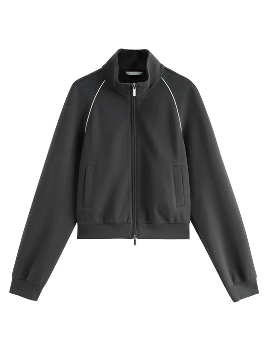 EB | Damen Outfit mit Kontrastfarbiger Cropped Jacke und Bequemen Hosen