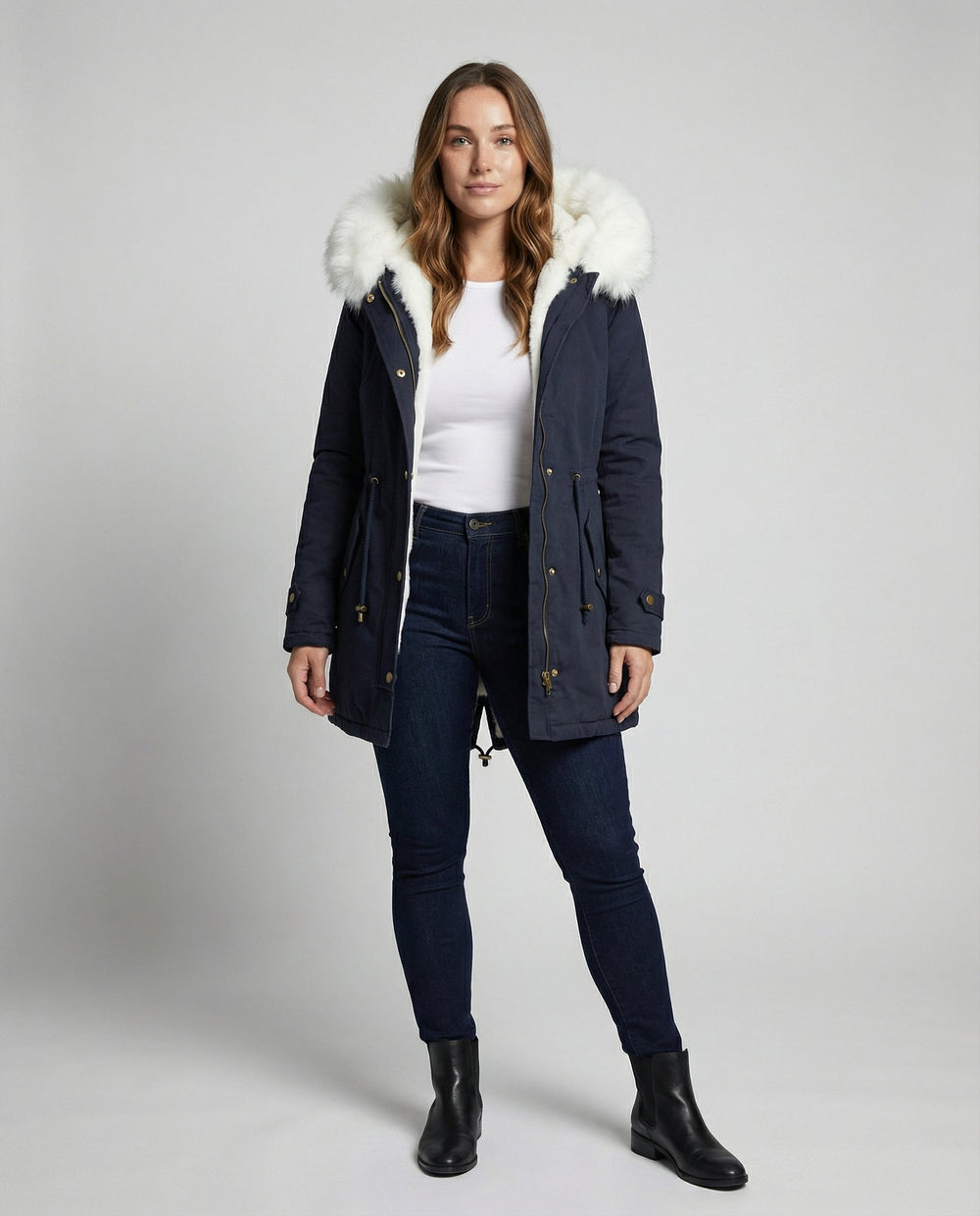 Warme Damen Winterjacke Mittellang | EB