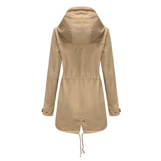 EB | Damen Regenjacke mit Kapuze und verstellbarem Bund