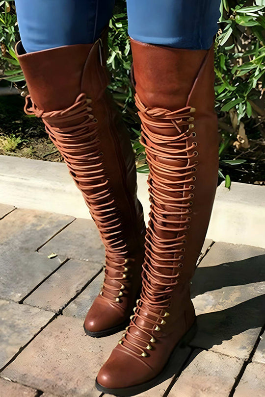 EB | Over-The-Knee Stiefel mit Schnürsenkeln