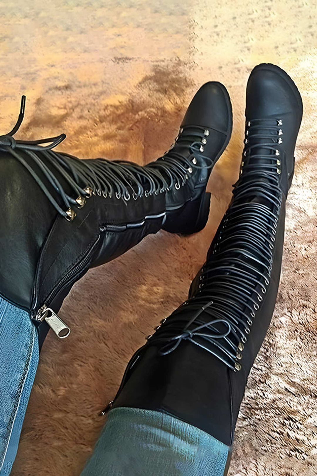 EB | Over-The-Knee Stiefel mit Schnürsenkeln
