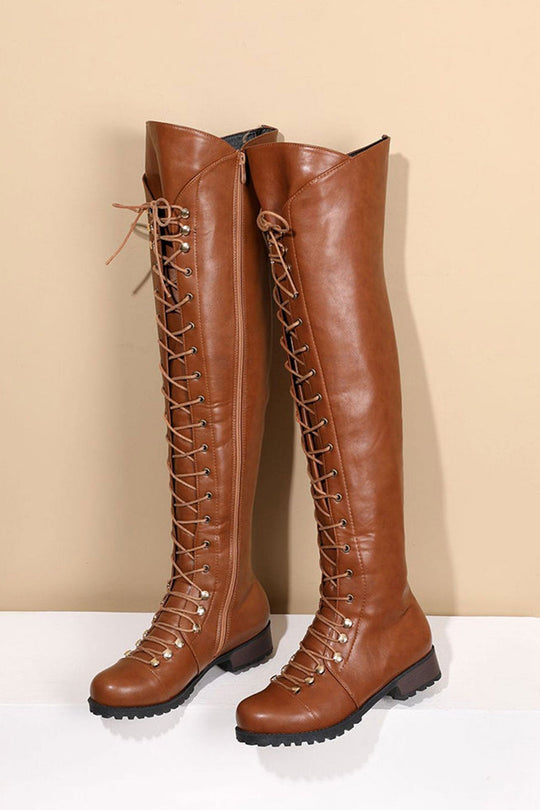 EB | Over-The-Knee Stiefel mit Schnürsenkeln
