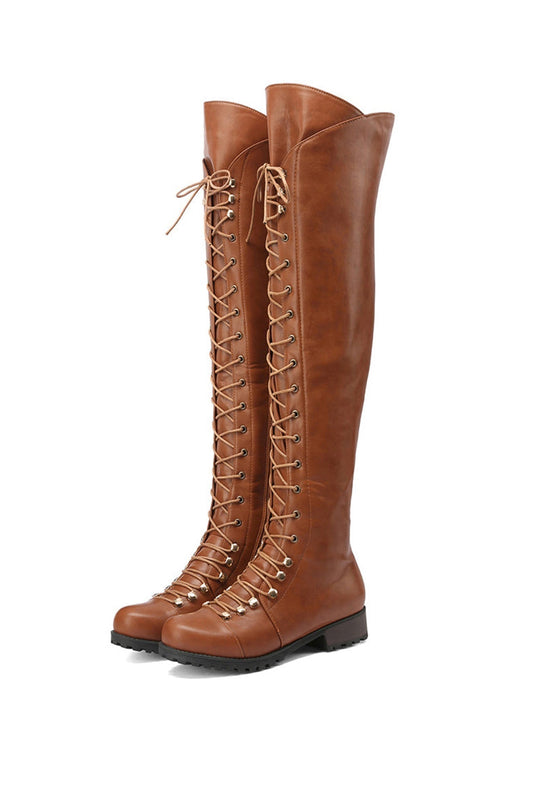 EB | Over-The-Knee Stiefel mit Schnürsenkeln