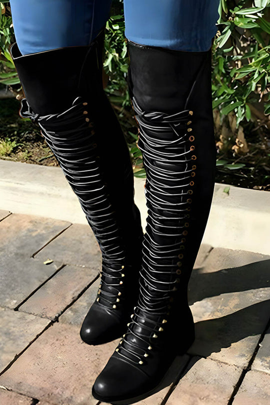 EB | Over-The-Knee Stiefel mit Schnürsenkeln