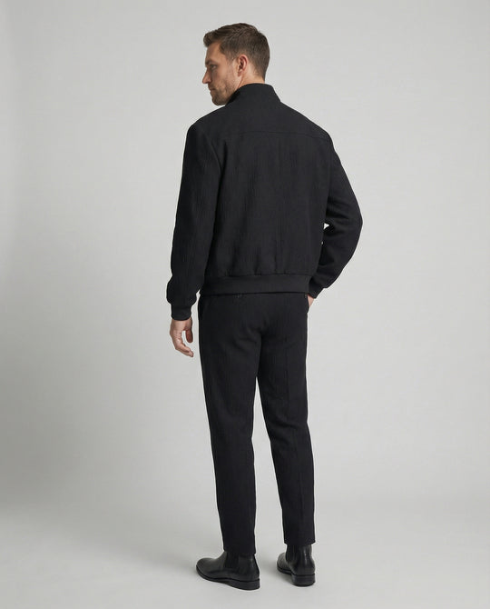 Strukturierte Boxy Jacke aus Wolle Seide mit Schulterpolstern