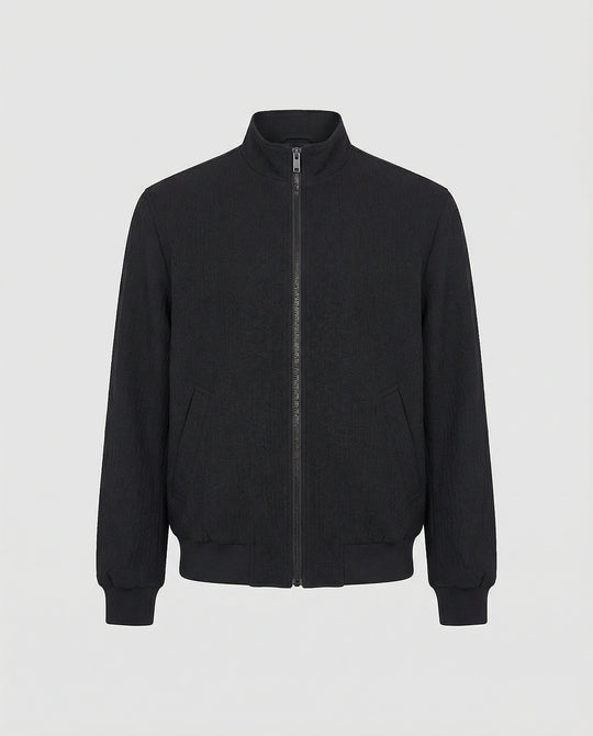 Strukturierte Boxy Jacke aus Wolle Seide mit Schulterpolstern