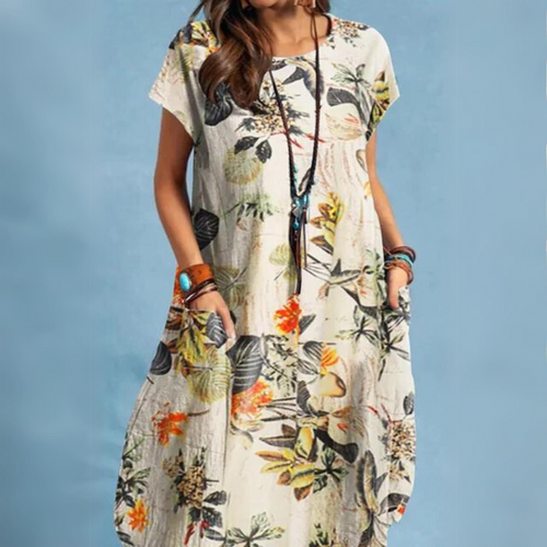 EB | Elegante Sommerkleider Damen mit Rundhalsausschnitt
