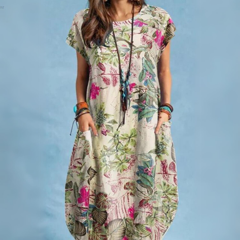 EB | Elegante Sommerkleider Damen mit Rundhalsausschnitt