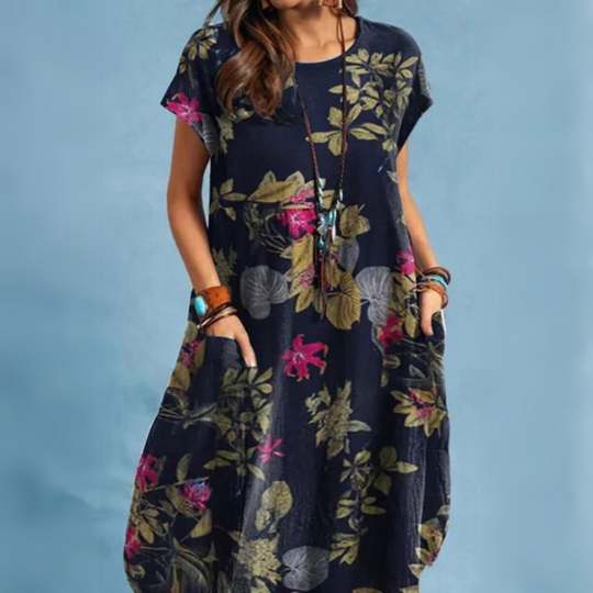 EB | Elegante Sommerkleider Damen mit Rundhalsausschnitt