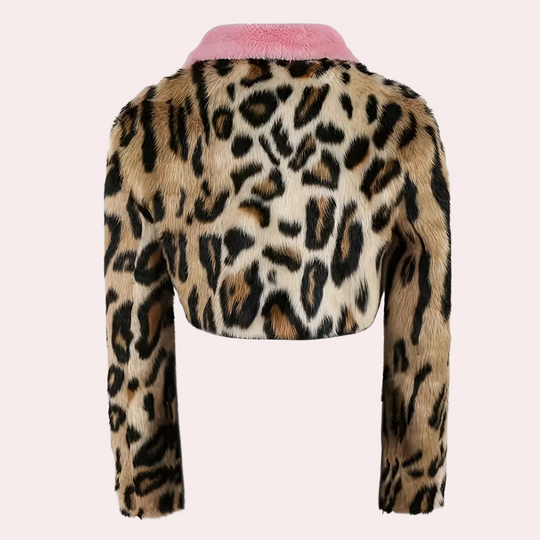 EB | Winter Pelzmantel mit Leopardenmuster für Damen