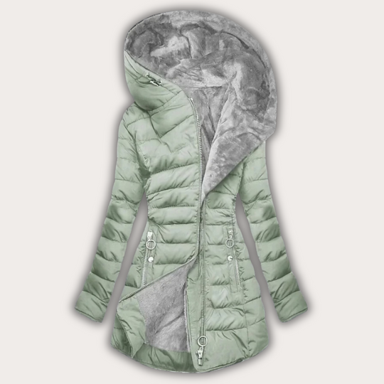 EB | Warme Daunenjacke mit Pelzkapuze für Damen