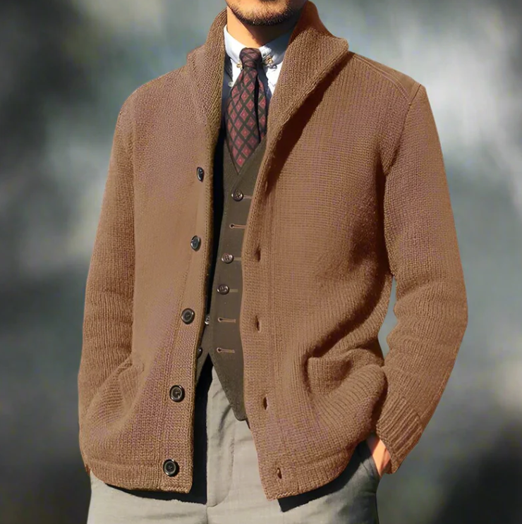 EB | Klassisches gestricktes Herrenjackett mit Knöpfen
