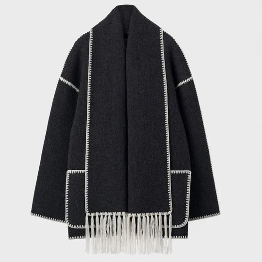 EB | Schal Jacke Aus Wollmischgewebe