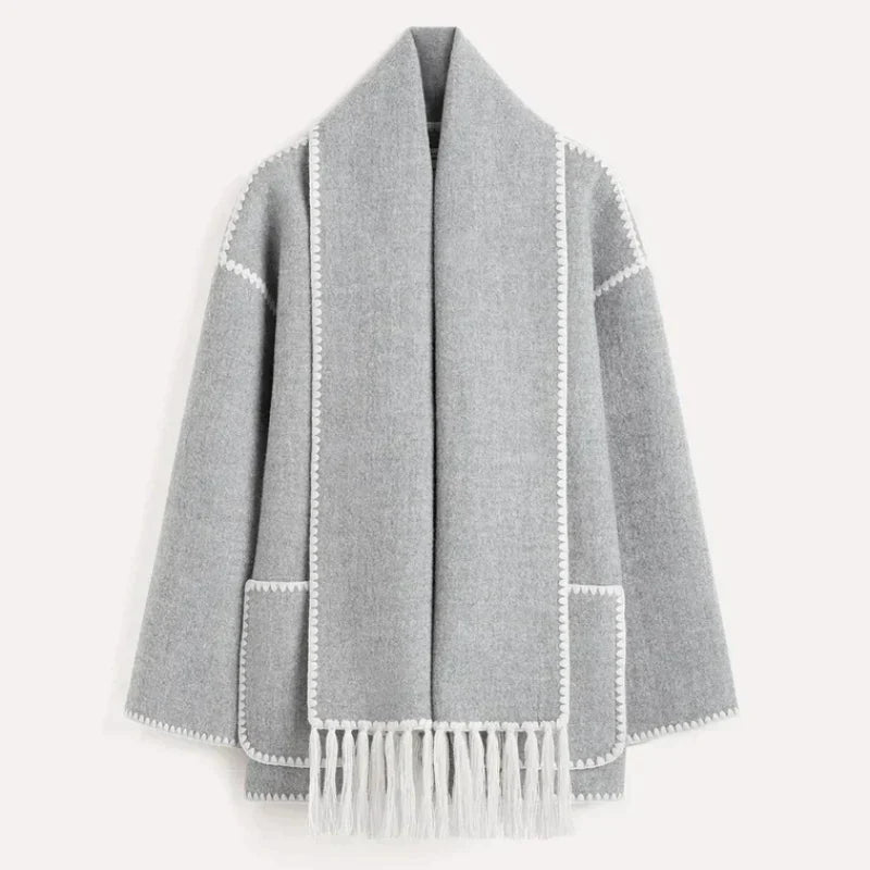 EB | Damen Wickeljacke mit Drapiertem Vorderteil