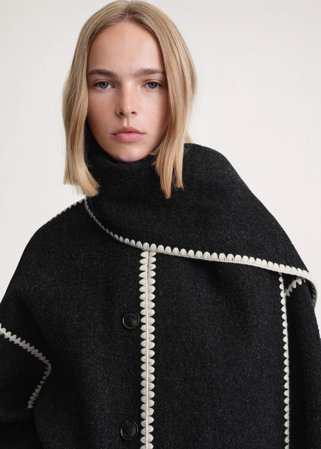 EB | Wollmantel für Damen Grau Elegant und Stilvoll