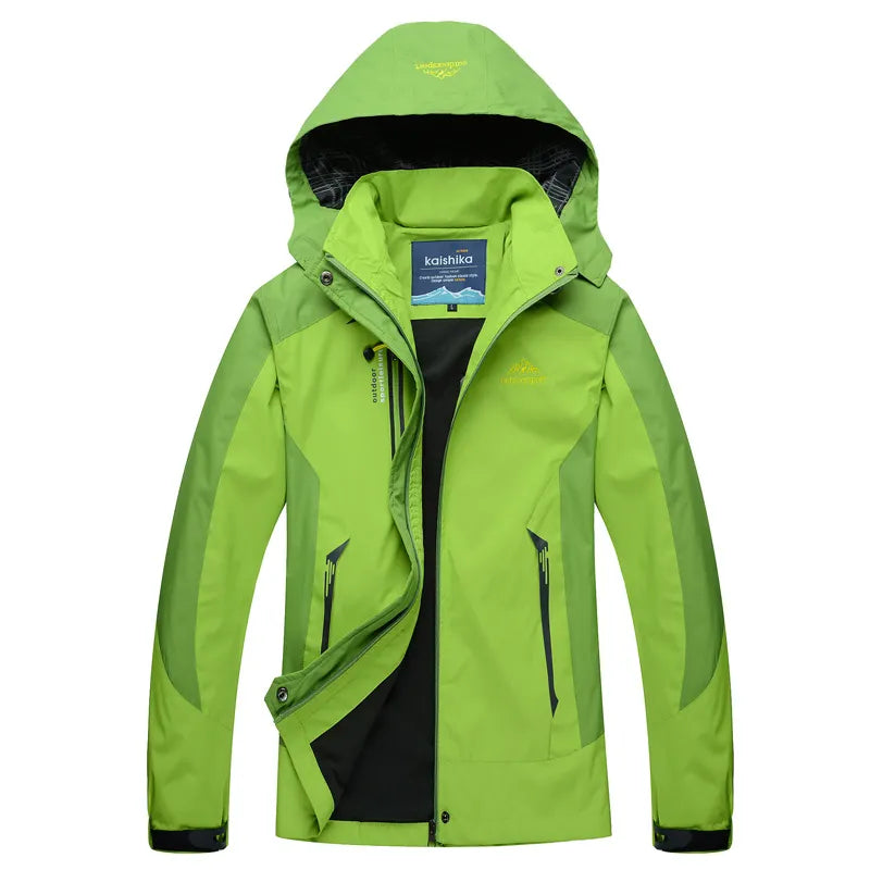 EB | Regenjacke Wasserdicht Mittlere Passform Verstellbare Kapuze Reißverschlusstaschen