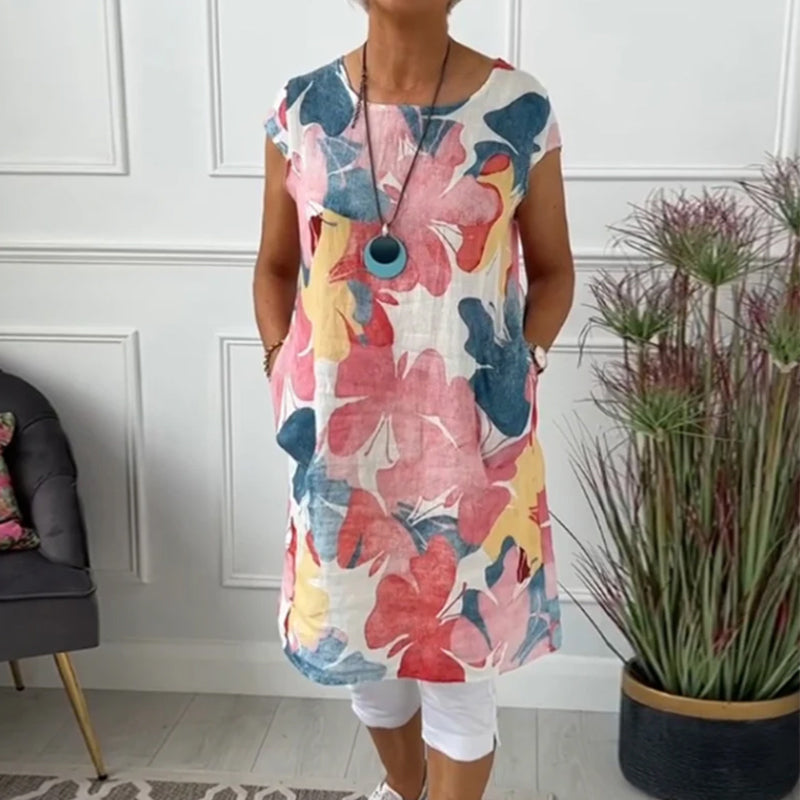 EB | Lässiges Longtop mit Farbenfrohem Blumenprint