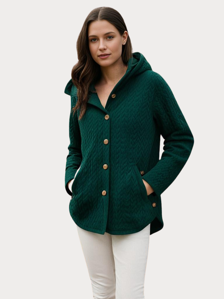 EB | Damen - Wintermantel – Eleganter Gefütterter Mantel mit Kapuze