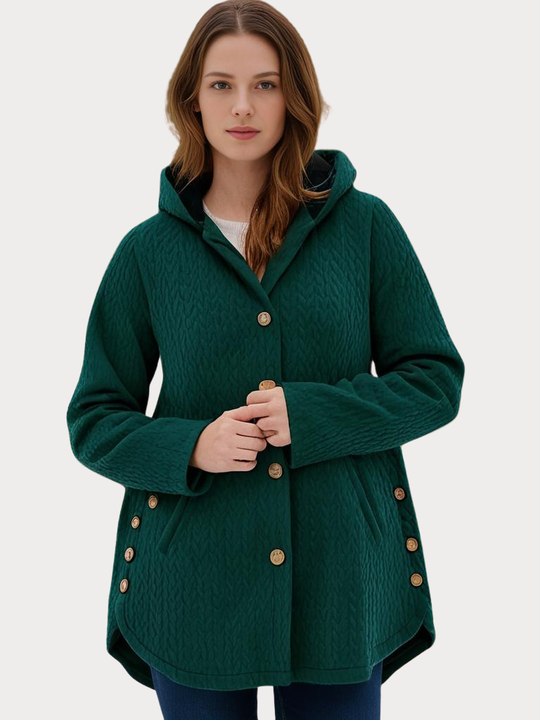 EB | Damen - Wintermantel – Eleganter Gefütterter Mantel mit Kapuze