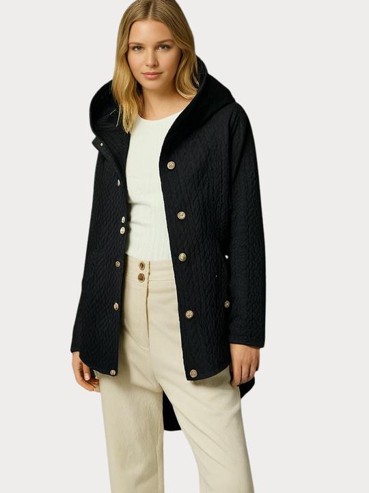 EB | Damen - Wintermantel – Eleganter Gefütterter Mantel mit Kapuze