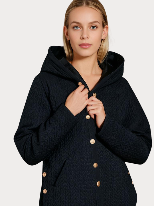 EB | Damen - Wintermantel – Eleganter Gefütterter Mantel mit Kapuze