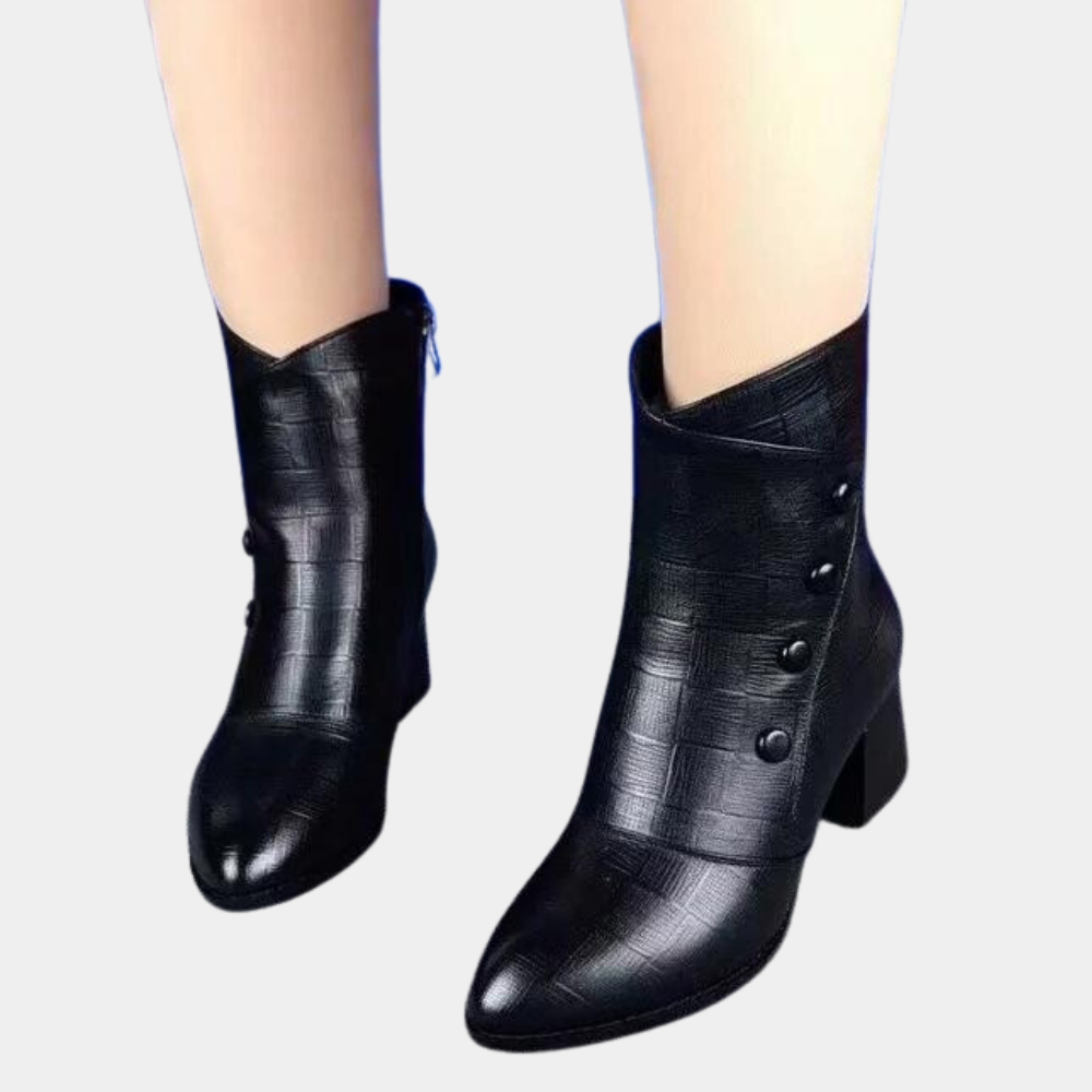 EB | Texturierte Ankle Boots für Damen – Stilvoll & Bequem Blockabsatz