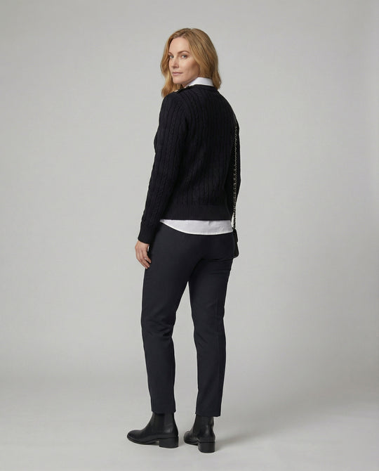 Damen Strickpullover im Lagenlook mit Hemdkragen Locker Schwarz