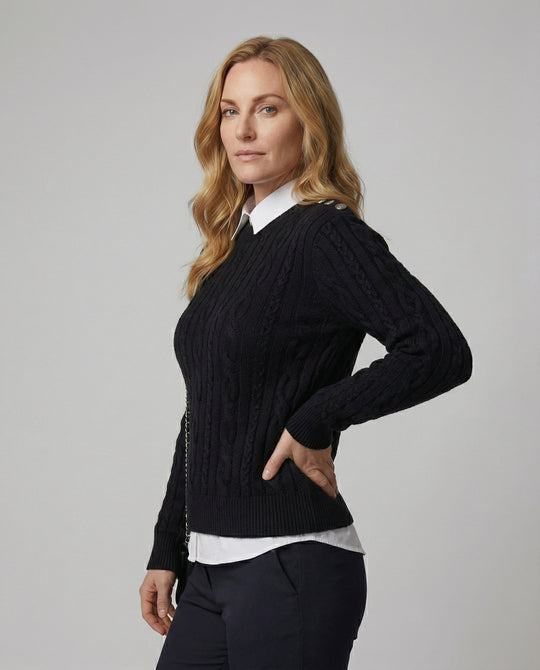 Damen Strickpullover im Lagenlook mit Hemdkragen Locker Schwarz